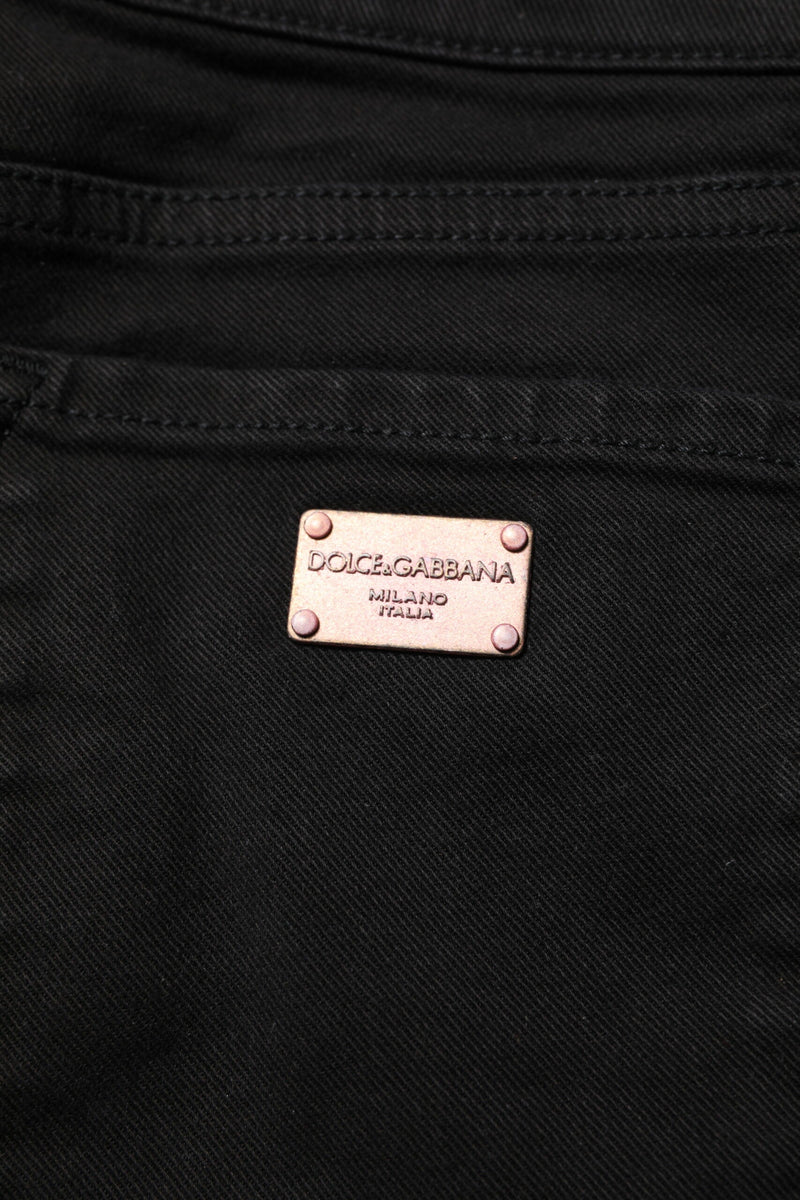 Black Cotton Skinny Mid Waisted Denim Jeans Dolce & Gabbana