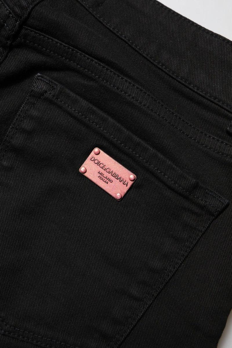 Black Cotton Skinny Mid Waisted Denim Jeans Dolce & Gabbana