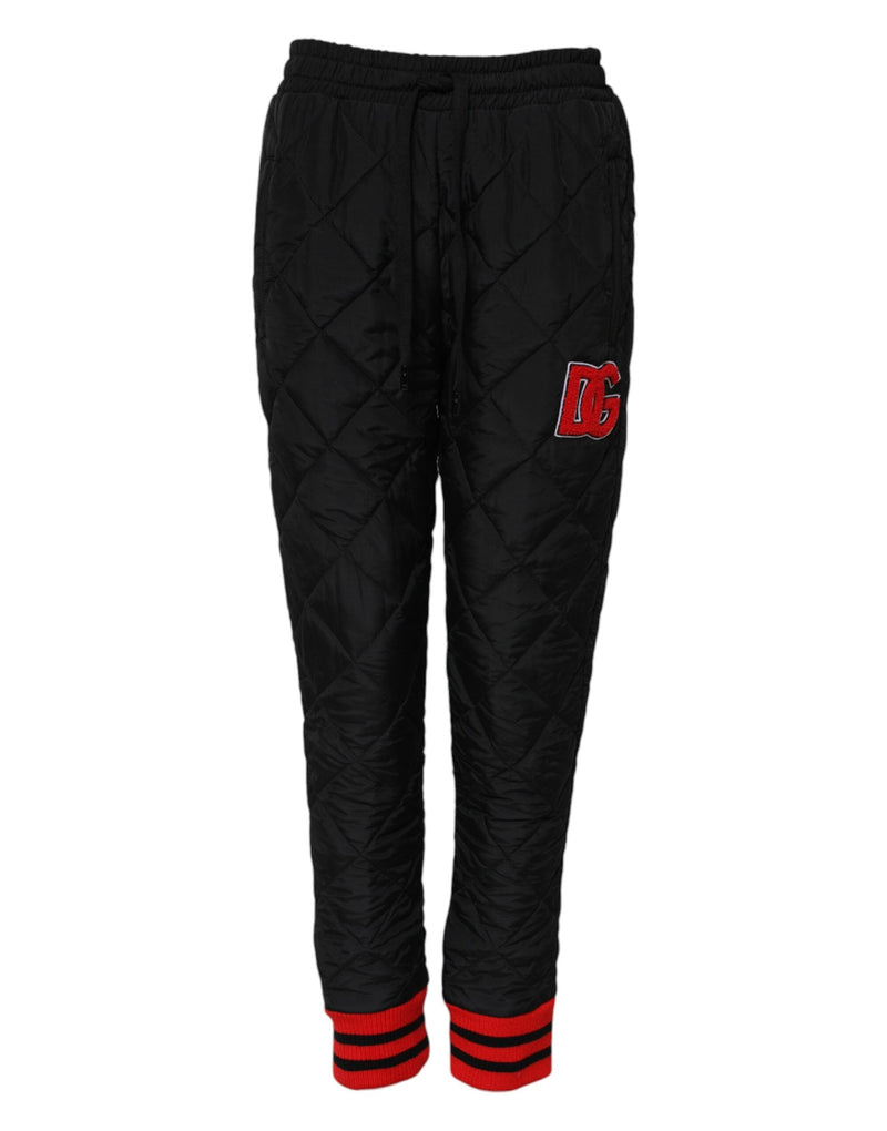 Black Quilted Mid Waist Jogger Pants Dolce & Gabbana