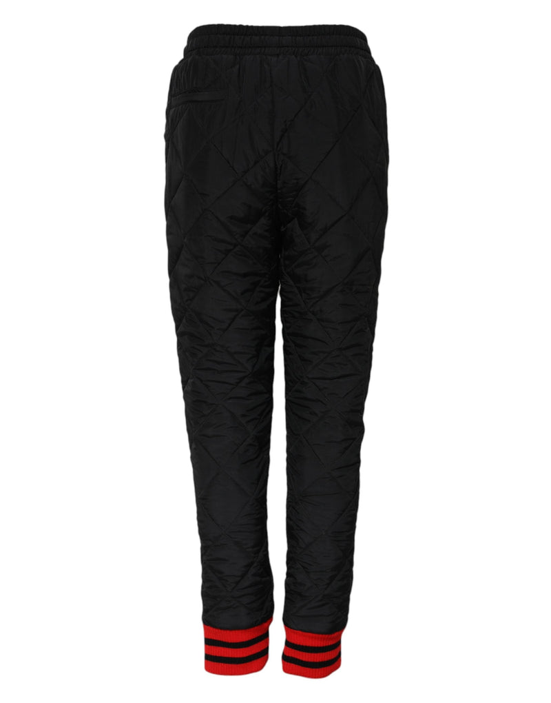 Black Quilted Mid Waist Jogger Pants Dolce & Gabbana