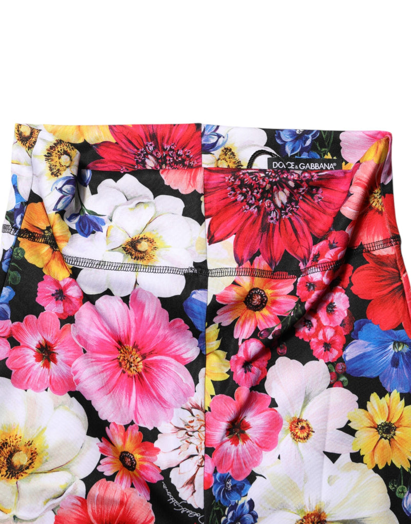 Multicolor Floral High Waist Leggings Pants Dolce & Gabbana