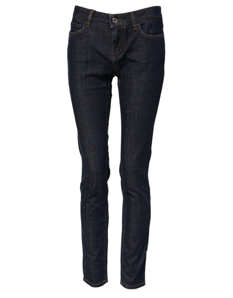 Blue Skinny Cotton Mid Waisted Denim Jeans Dolce & Gabbana