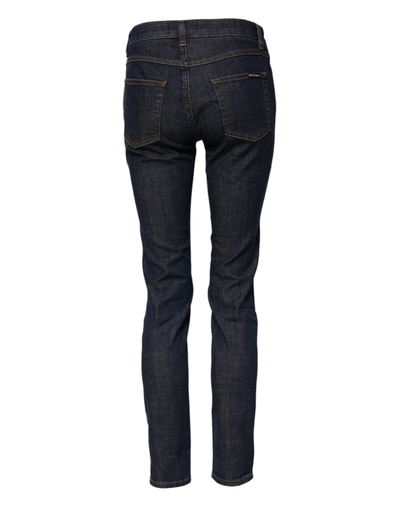 Blue Skinny Cotton Mid Waisted Denim Jeans Dolce & Gabbana