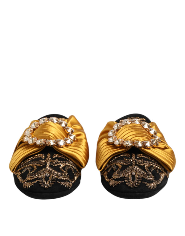 Multicolor Embellished Flat Sandals Shoes Dolce & Gabbana