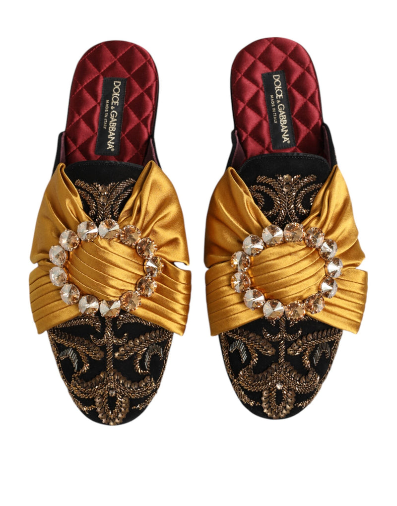 Multicolor Embellished Flat Sandals Shoes Dolce & Gabbana
