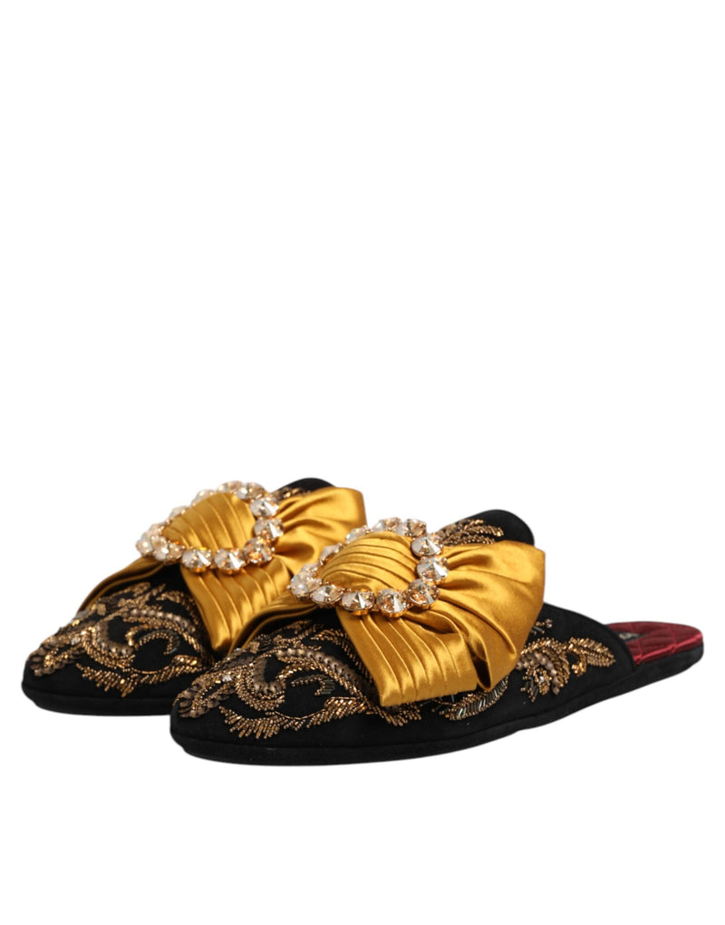 Multicolor Embellished Flat Sandals Shoes Dolce & Gabbana