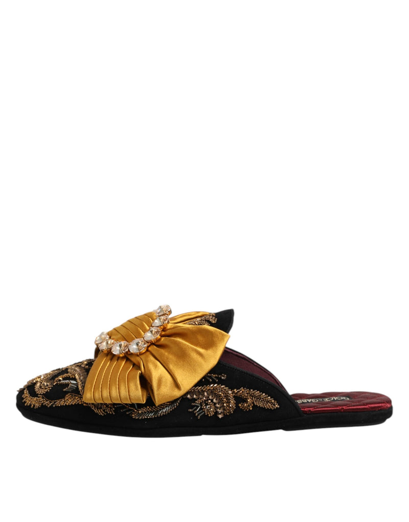 Multicolor Embellished Flat Sandals Shoes Dolce & Gabbana