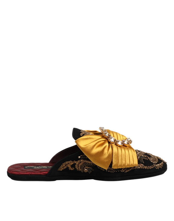 Multicolor Embellished Flat Sandals Shoes Dolce & Gabbana