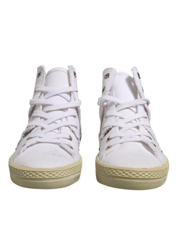 White Lace Up Mid Top Women Sneakers Shoes Maison Margiela