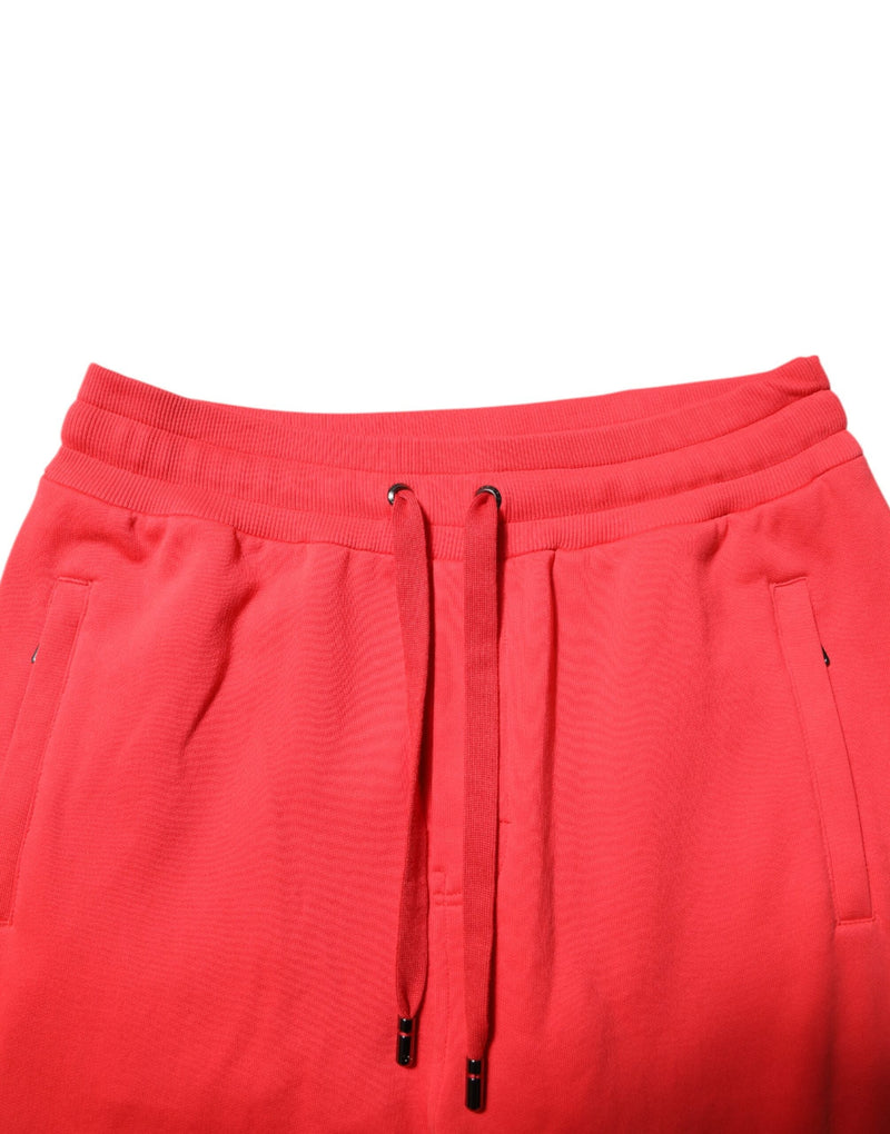 Red Cotton Men Jogger Sweatpants Pants Dolce & Gabbana