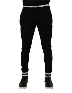 Black Cotton Men Jogger Sweatpants Pants Dolce & Gabbana
