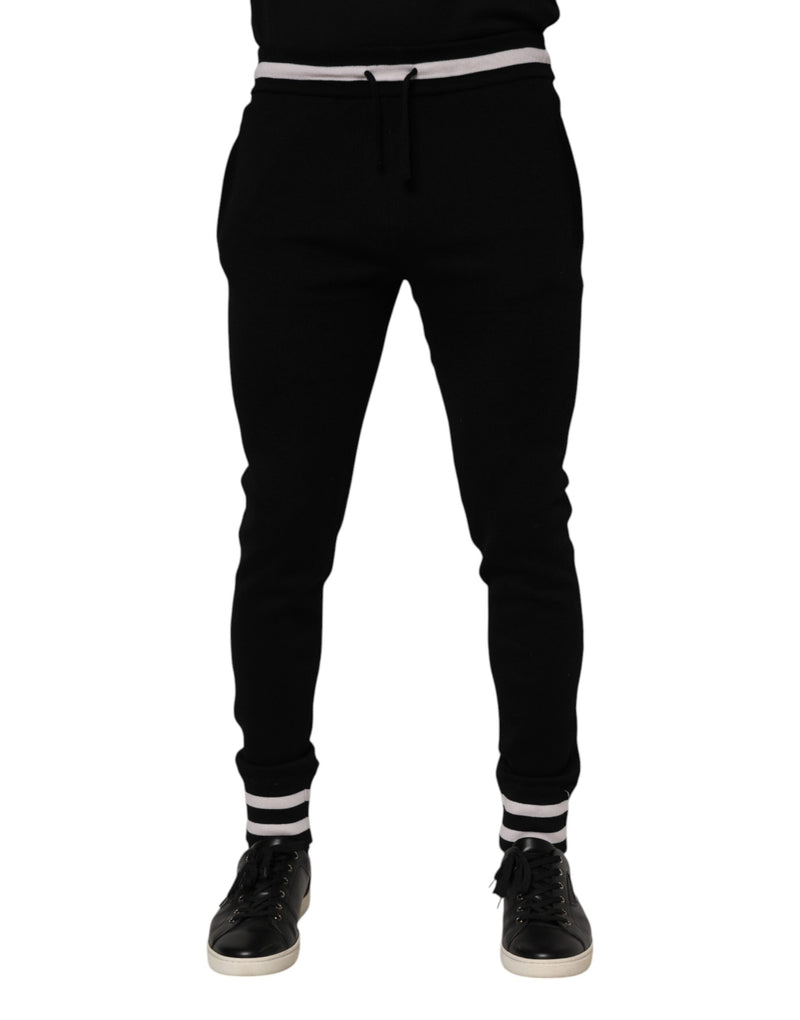 Black Cotton Men Jogger Sweatpants Pants Dolce & Gabbana