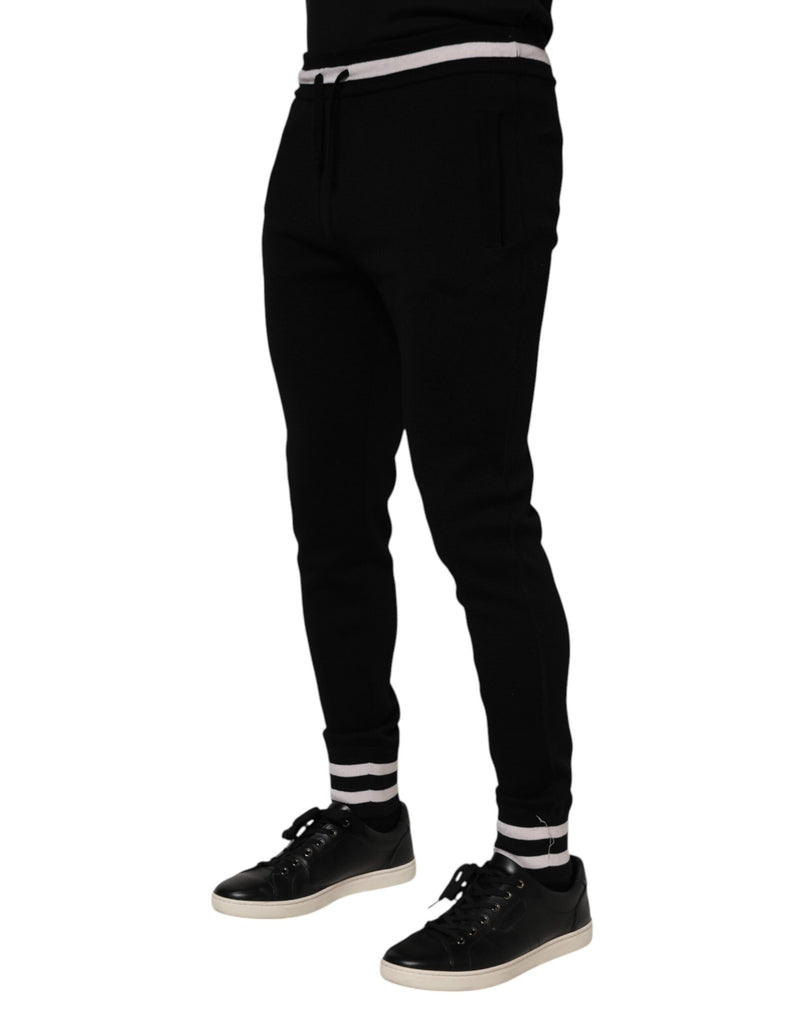 Black Cotton Men Jogger Sweatpants Pants Dolce & Gabbana