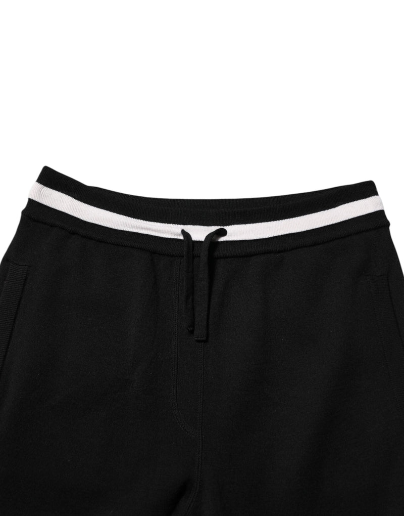 Black Cotton Men Jogger Sweatpants Pants Dolce & Gabbana