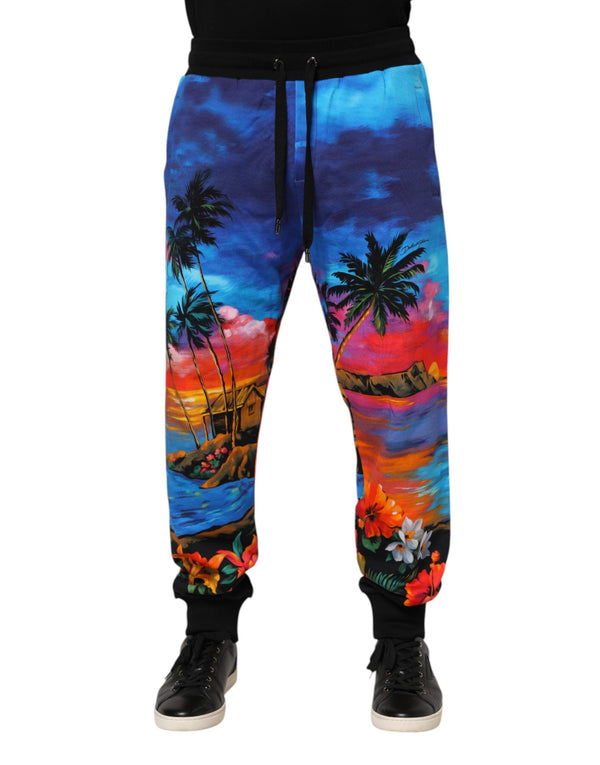 Blue Hawaiian Print Jogger Sweatpants Pants Dolce & Gabbana