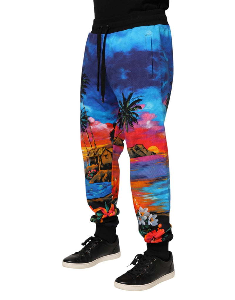 Blue Hawaiian Print Jogger Sweatpants Pants Dolce & Gabbana
