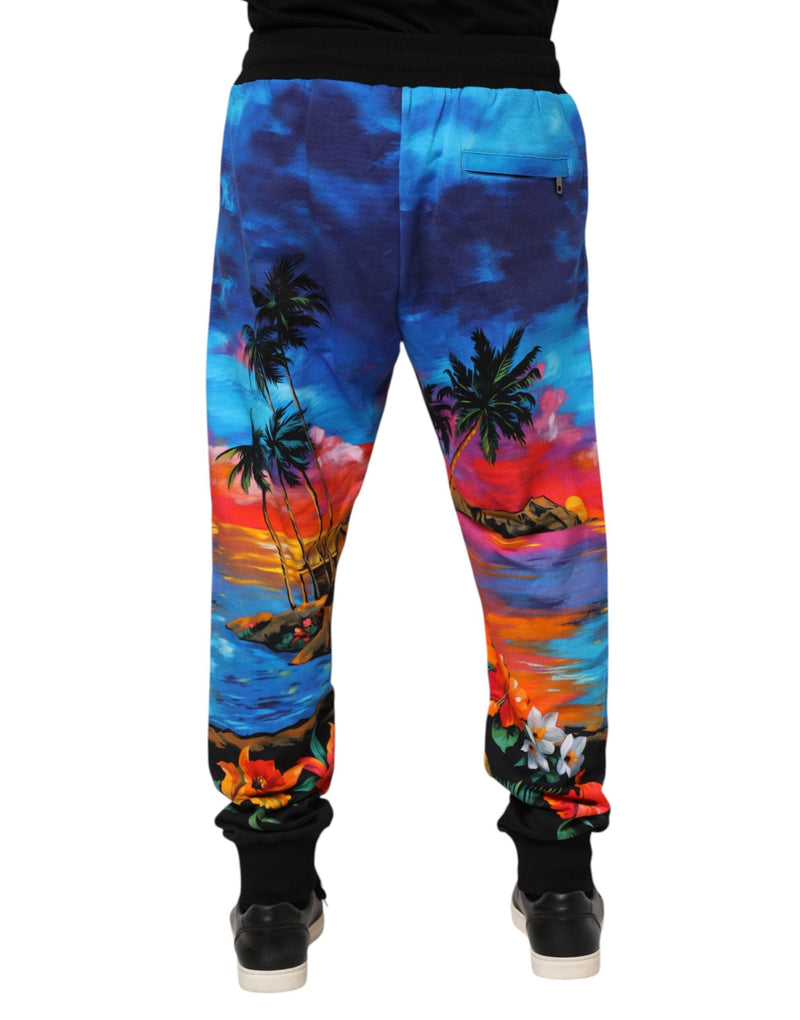 Blue Hawaiian Print Jogger Sweatpants Pants Dolce & Gabbana