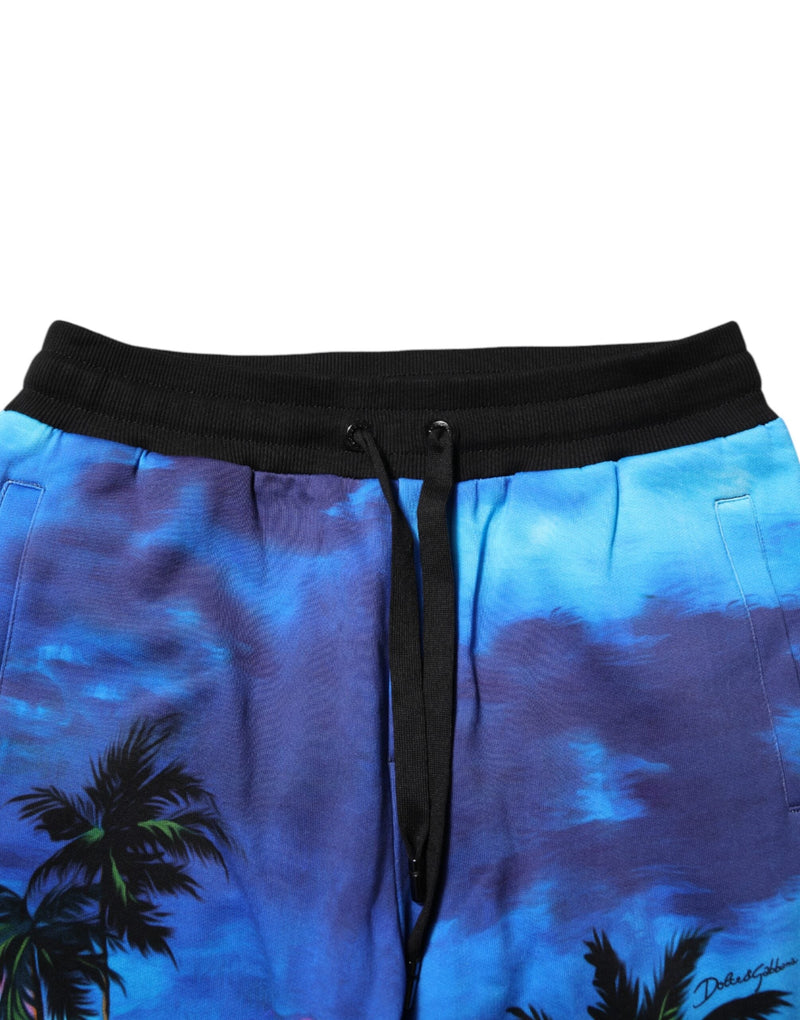 Blue Hawaiian Print Jogger Sweatpants Pants Dolce & Gabbana