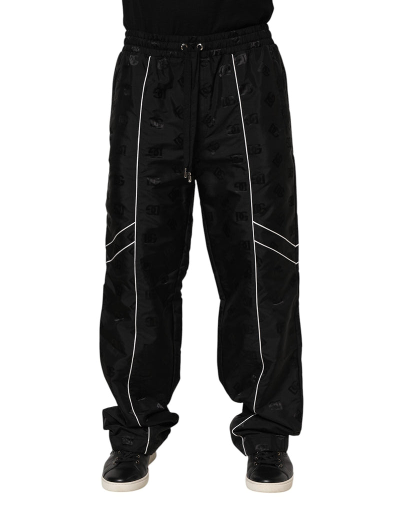 Black Cotton Straight Jogger Sweatpants Pants Dolce & Gabbana