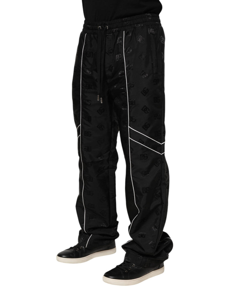 Black Cotton Straight Jogger Sweatpants Pants Dolce & Gabbana