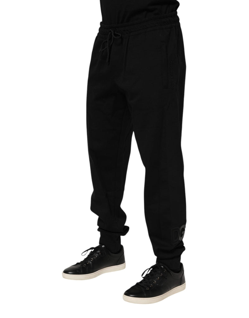 Black Cotton Men Jogger Sweatpants Pants Dolce & Gabbana
