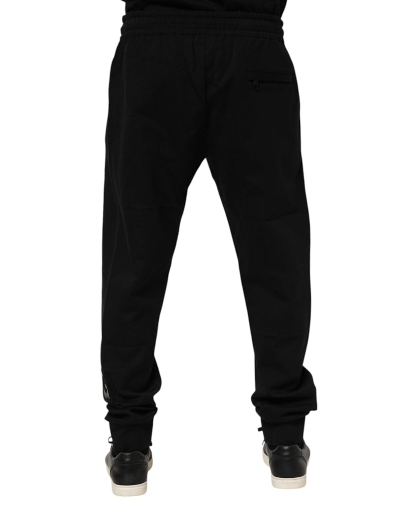 Black Cotton Men Jogger Sweatpants Pants Dolce & Gabbana
