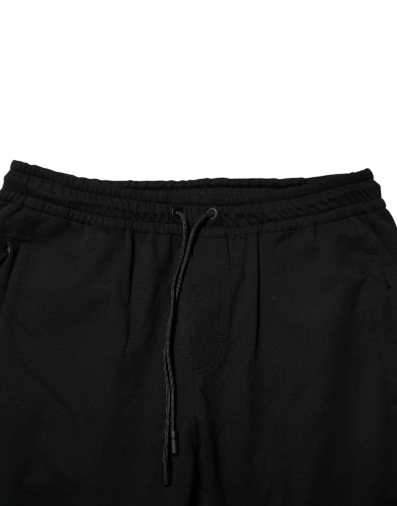 Black Cotton Men Jogger Sweatpants Pants Dolce & Gabbana