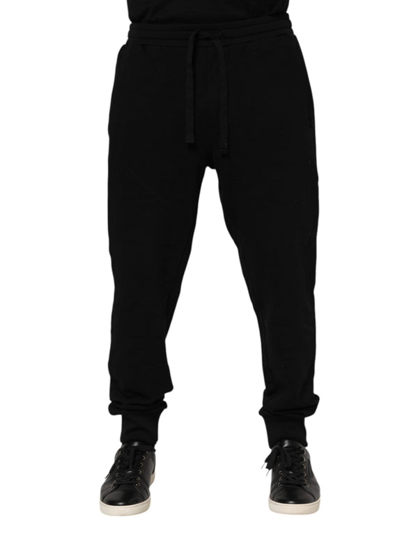 Black Cotton Crown Jogger Sweatpants Pants Dolce & Gabbana