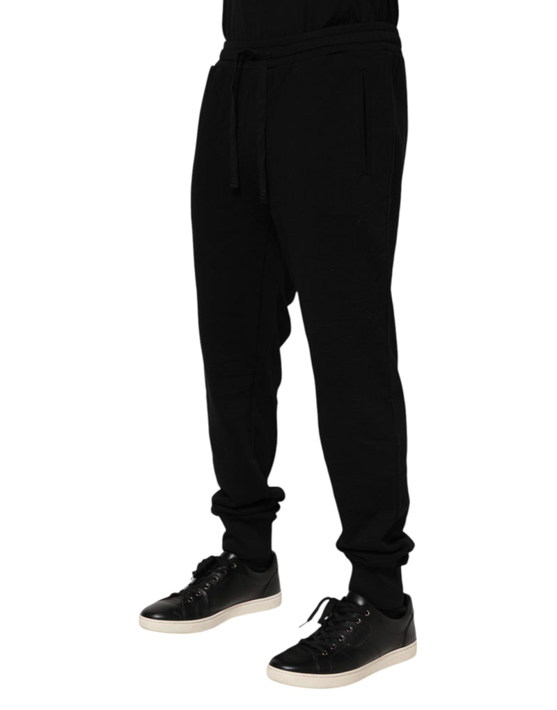 Black Cotton Crown Jogger Sweatpants Pants Dolce & Gabbana