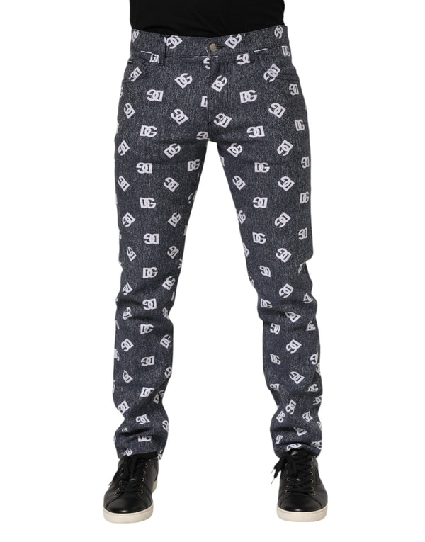 Dark Gray Logo Cotton Skinny Slim Denim Jeans Dolce & Gabbana