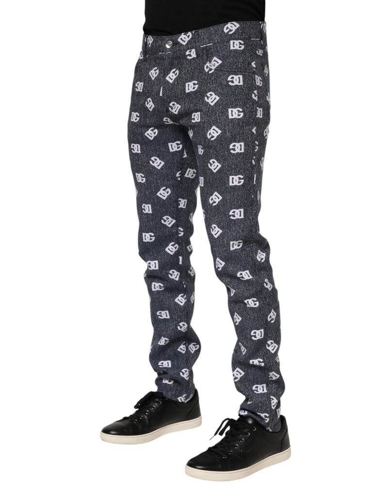 Dark Gray Logo Cotton Skinny Slim Denim Jeans Dolce & Gabbana