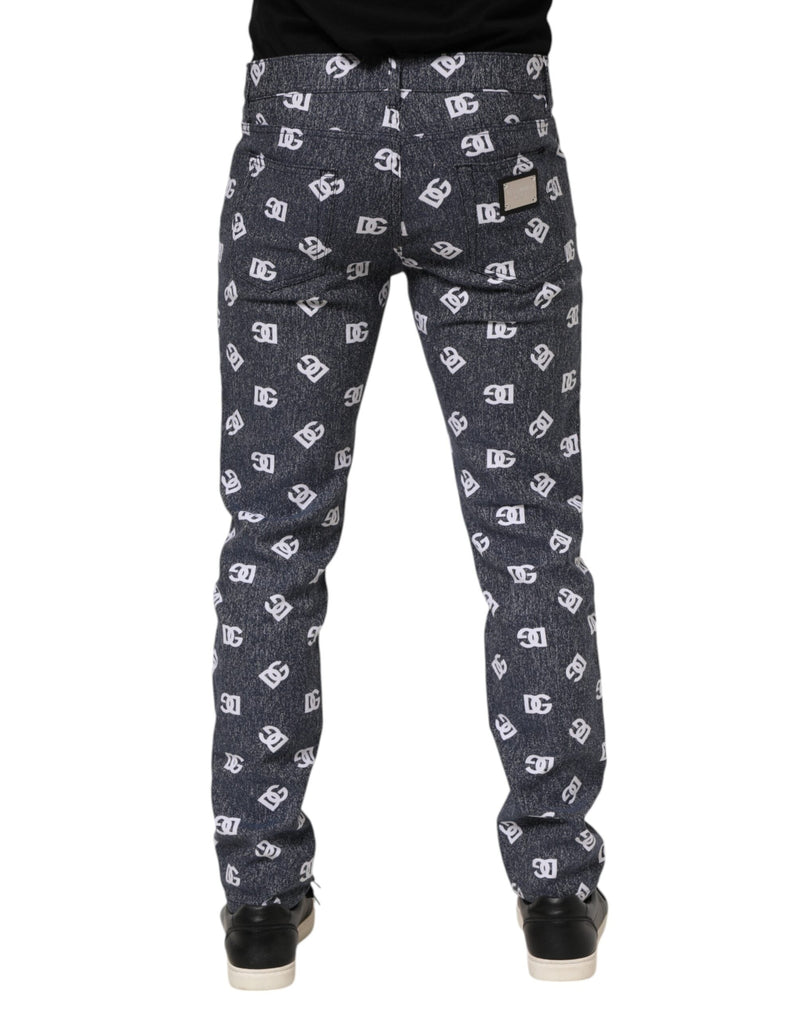 Dark Gray Logo Cotton Skinny Slim Denim Jeans Dolce & Gabbana