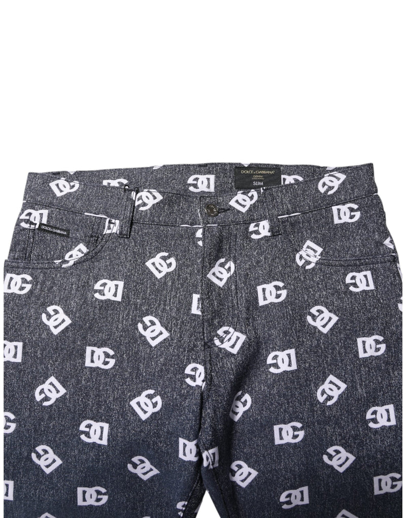 Dark Gray Logo Cotton Skinny Slim Denim Jeans Dolce & Gabbana