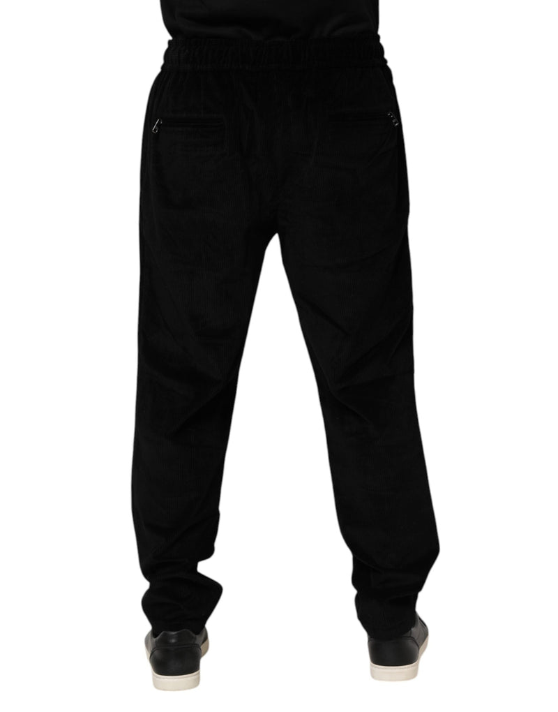 Black Cotton Men Jogger Sweatpants Pants Dolce & Gabbana