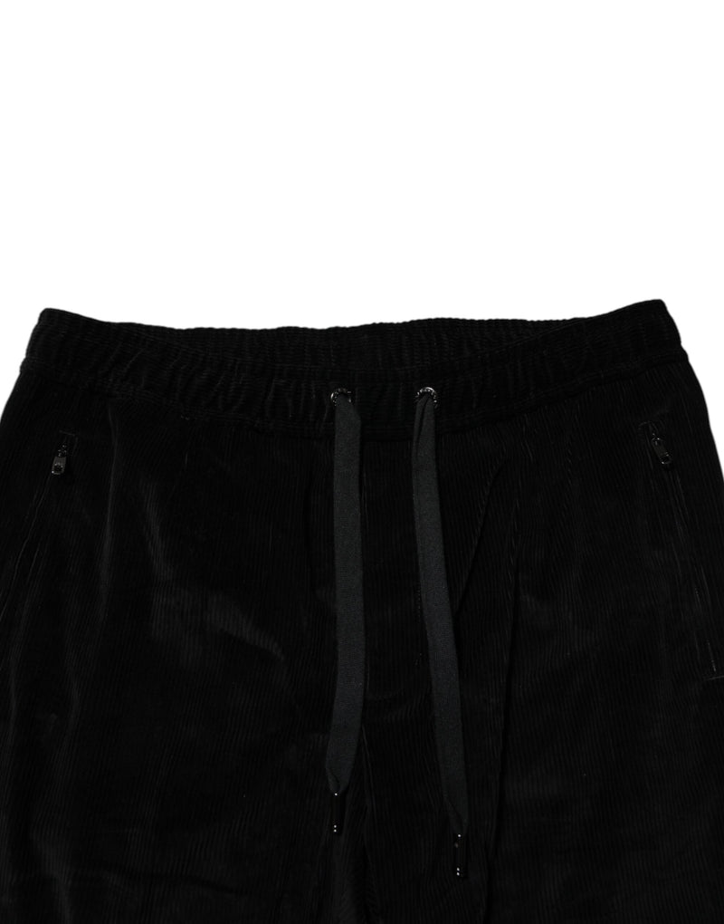 Black Cotton Men Jogger Sweatpants Pants Dolce & Gabbana