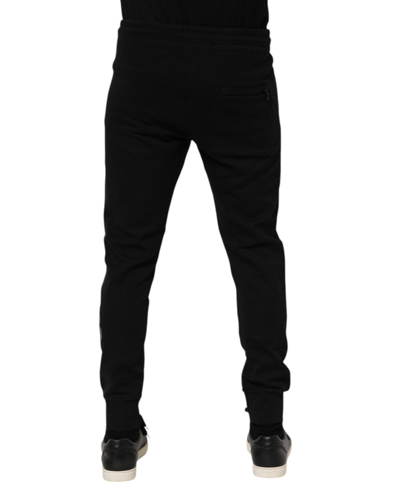 Black Cotton Men Jogger Sweatpants Pants Dolce & Gabbana