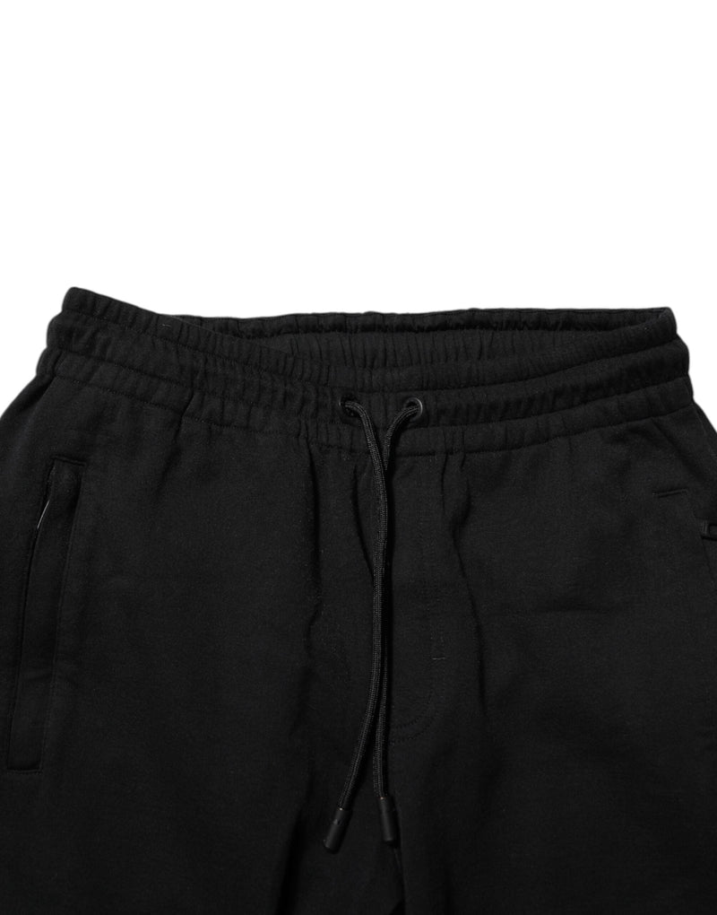 Black Cotton Men Jogger Sweatpants Pants Dolce & Gabbana