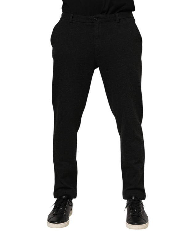 Dark Gray Viscose Dress Men Pants Dolce & Gabbana