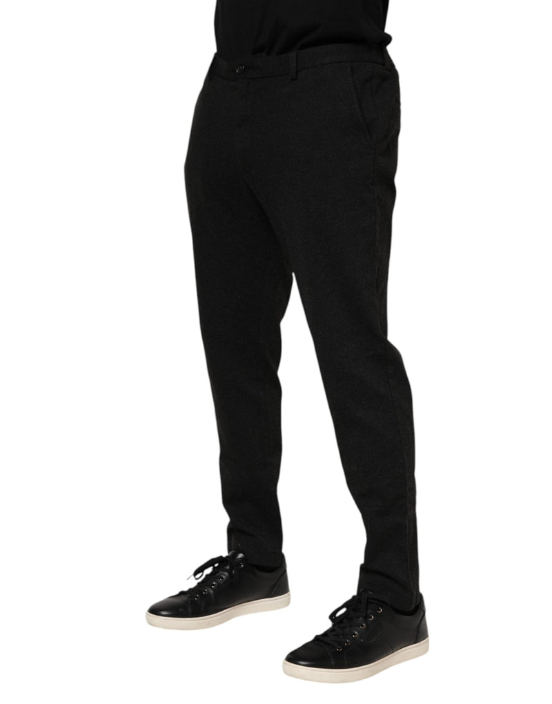 Dark Gray Viscose Dress Men Pants Dolce & Gabbana