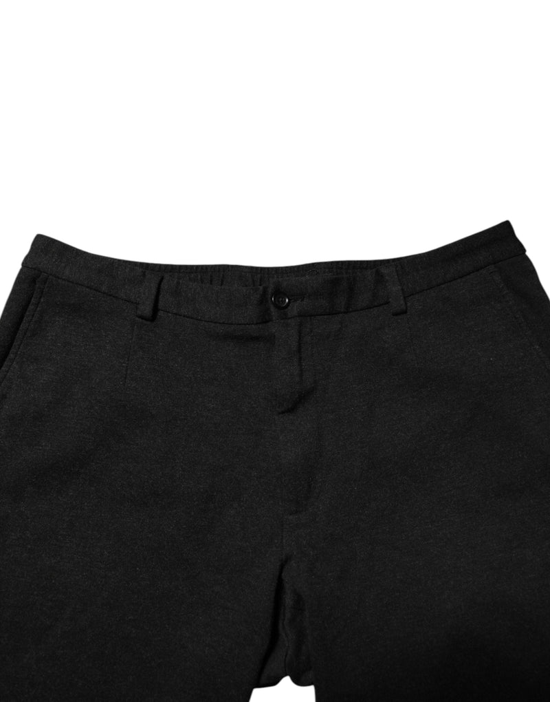 Dark Gray Viscose Dress Men Pants Dolce & Gabbana