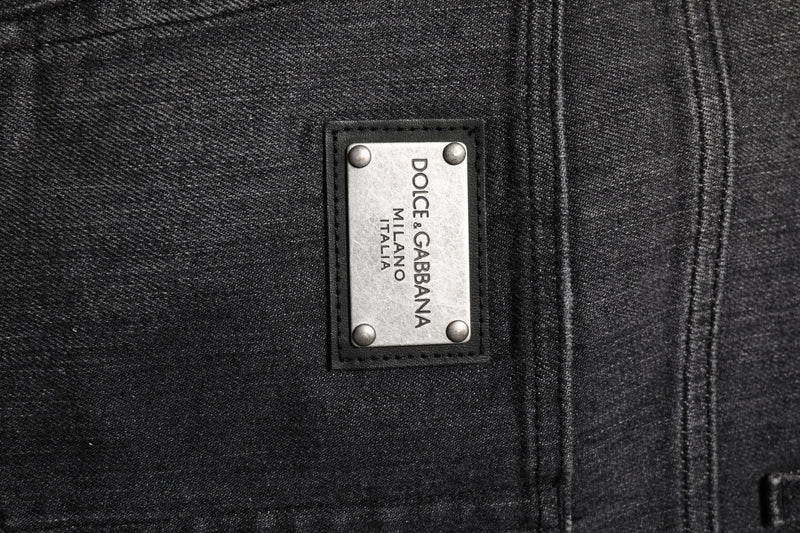 Gray Washed Cotton Loose Denim Jeans Dolce & Gabbana