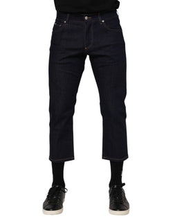Dark Blue Cotton Logo Slim Fit Men Denim Jeans Dolce & Gabbana