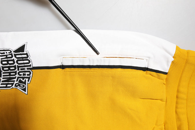 Yellow Cotton Drawstring Jogger Pants Dolce & Gabbana