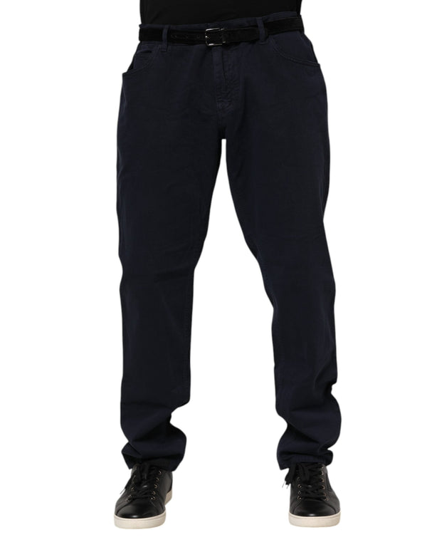Black Cotton Tapered Denim Jeans Dolce & Gabbana