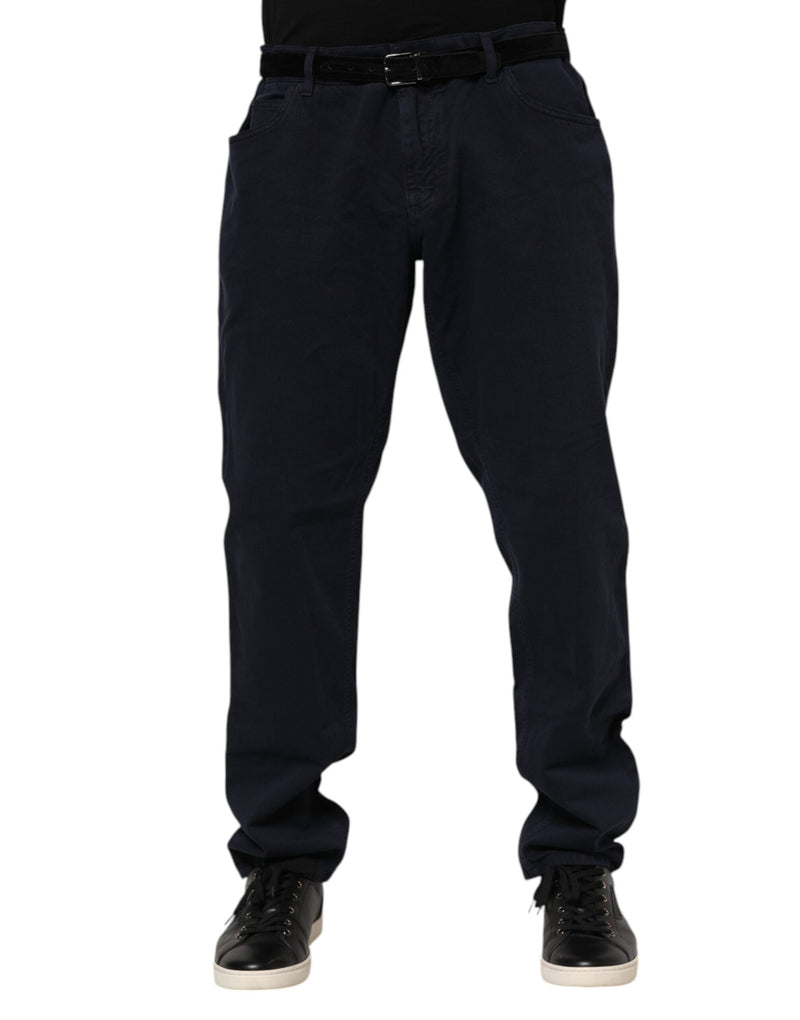 Black Cotton Tapered Denim Jeans Dolce & Gabbana