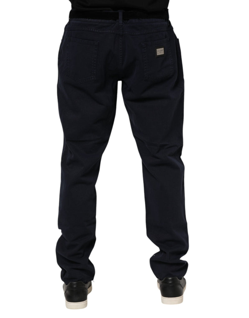 Black Cotton Tapered Denim Jeans Dolce & Gabbana
