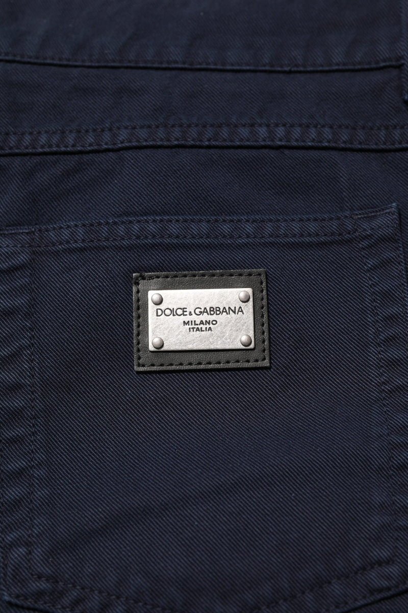 Black Cotton Tapered Denim Jeans Dolce & Gabbana