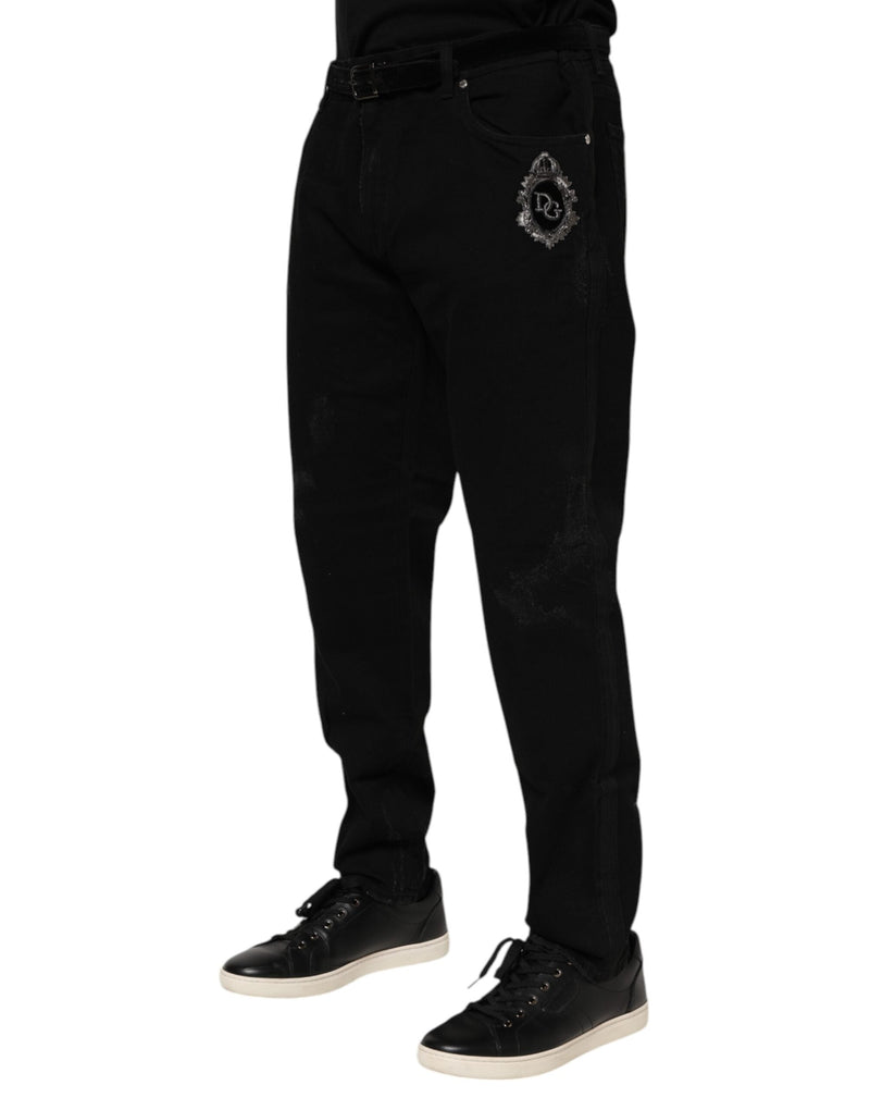 Black Cotton Skinny Men Denim Jeans Dolce & Gabbana