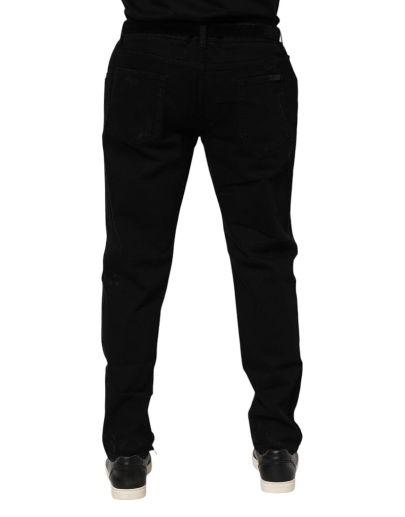 Black Cotton Skinny Men Denim Jeans Dolce & Gabbana