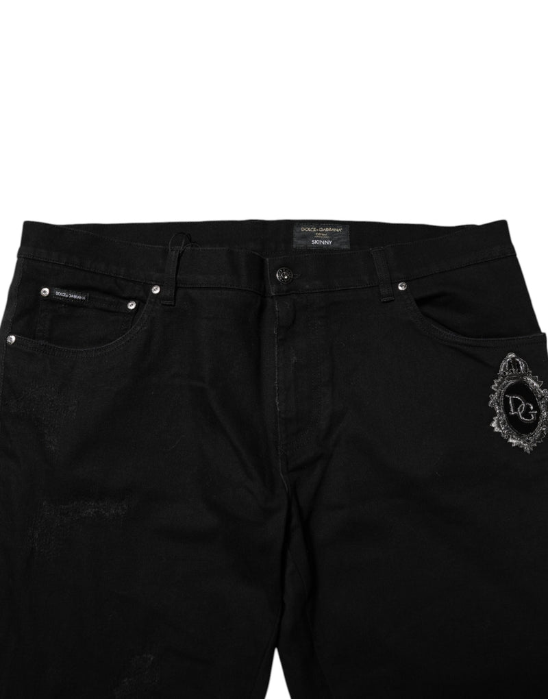 Black Cotton Skinny Men Denim Jeans Dolce & Gabbana